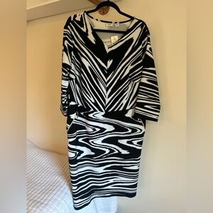 Cato Black and White Zebra Print Long Sleeve Dress